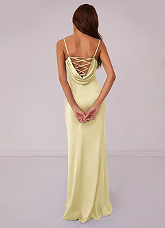 Barbie ♥ Azazie Bridesmaid Dresses Lemon Sorbet Mermaid Corset Stretch Satin Dress image2