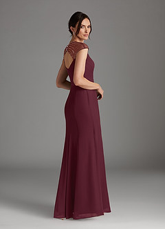 Azazie Blanchett Mother of the Bride Dresses Cabernet Mermaid Sequins Chiffon Dress image3