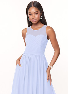 Azazie Nina Jurken voor bruidsmeisjes Jurk van Chiffon met A-Lijn Geplooid Lavendel image5