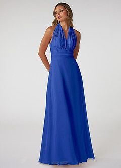 Azazie Fifi Jurken voor bruidsmeisjes Converteerbaar Jurk van Chiffon met A-Lijn Strapless Koningsblauw image6