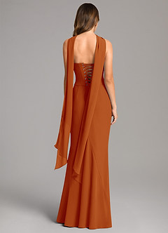 Azazie Sorrel Bridesmaid Dresses Paprika Mermaid Corset Chiffon Dress image5
