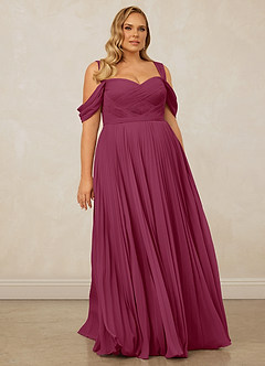 Christian Siriano Bridal for Azazie 1013 Bridesmaid Dresses Mulberry A-Line Off the Shoulder Chiffon Dress image10