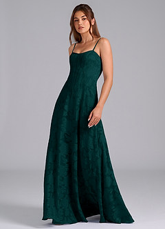 Azazie Stasy Bridesmaid Dresses Pine A-Line Sweetheart Neckline Floral Burnout Dress image5