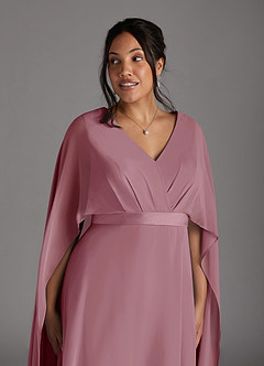 Azazie Isa Mother of the Bride Dresses Vintage Mauve A-Line V-Neck Pleated Chiffon Dress image11