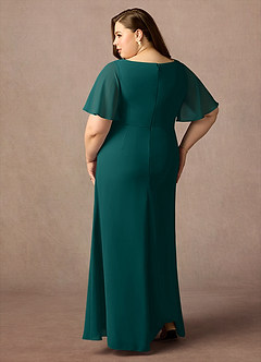 Azazie Rain Mother of the Bride Dresses Peacock Sheath Beaded Chiffon Dress image7