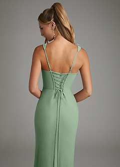Azazie Asa Vestidos de damas de honor Vestido Matcha de Gasa de Corte Recto con Corsé image7
