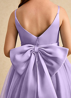 Azazie Patootie Robe Demoiselle D'honneur Fillette Robe Trapèze en Tulle Bretelle Spaghetti Lilas image6