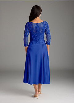 Azazie Marge Mother of the Bride Dresses Royal Blue A-Line Scoop Lace Chiffon Dress image3