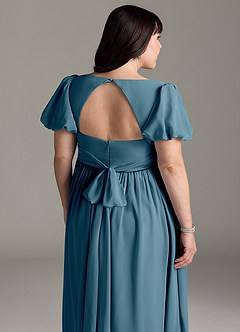 Azazie Madisynn Maternity Bridesmaid Dresses Bow Chiffon Floor-Length Dress image10