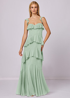 Barbie ♥ Azazie Bridesmaid Dresses Agave A-Line Sweetheart Neckline Chiffon Dress image3