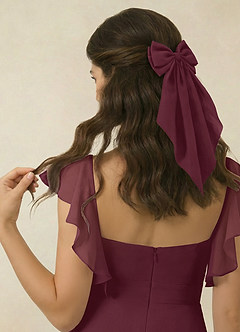 front Matching Color Chiffon Bow Hair Clip