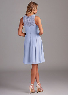 Azazie Vina Bridesmaid Dresses Lavender A-Line Lace Chiffon Dress image2