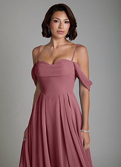 Azazie Loisa Bridesmaid Dresses Desert Rose A-Line Corset Chiffon Convertible Dress image3