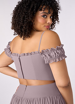 Barbie ♥ Azazie Bridesmaid Dresses Dusk A-Line Off the Shoulder Chiffon Convertible Dress image13