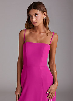 Azazie Wren 신부 들러리 드레스 A라인 스트랩리스 쉬폰 티 길이 드레스 image6