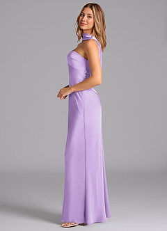 Azazie Lusinda Bridesmaid Dresses Lilac Mermaid Strapless Stretch Satin Dress image5
