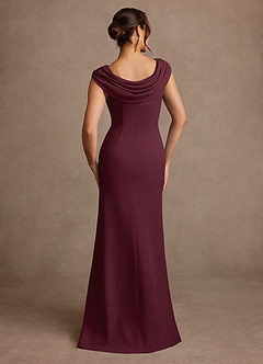 Azazie Irvine Kleider für die Brautmutter A-Linie Plissee Chiffon Kleid Cabernetrot image3
