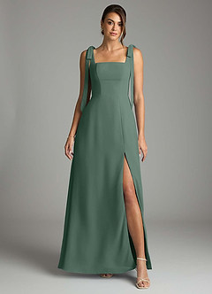 Azazie Debra Bridesmaid Dresses Sea Moss A-Line with Pockets Chiffon Convertible Dress image7