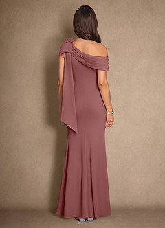 Azazie Myers Mother of the Bride Dresses Desert Rose Mermaid Pleated Stretch Crepe Dress image2