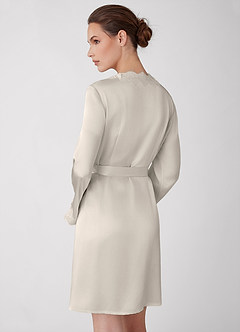 front Luminous Satin Short Robe