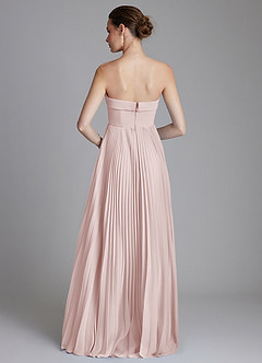 Azazie Mariana 신부 들러리 드레스 A라인 스트랩리스 쉬폰 바닥 길이 드레스 image7