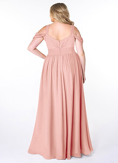 Azazie Lianne Bridesmaid Dresses Rosette A-Line Off the Shoulder Chiffon Dress image8