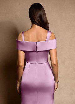 Azazie Altonia Mother of the Bride Dresses Wisteria Mermaid Off the Shoulder Stretch Satin Dress image7