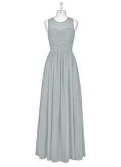 Azazie Nina Bridesmaid Dresses Dolphin Grey A-Line Pleated Chiffon Dress image6
