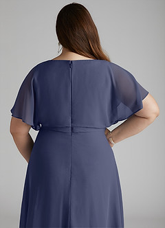 Azazie Aaliyah Modest Bridesmaid Dresses A-Line Scoop Pleated Chiffon Floor-Length Dress image10