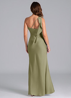 Azazie Driea Brautjungfernkleider Meerjungfrau-Linie One-Shoulder Stretch-Satin Kleid Pistazie image2