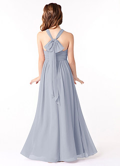 Azazie Jaylah A-Line Ruched Chiffon Floor-Length Junior Bridesmaid Dress image3