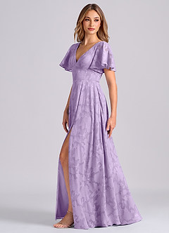 Azazie Kimber Suknie dla druhen Linia A z kieszeniami Kwiatowe wypalenie Do ziemi Sukienka image5