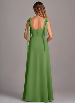Azazie Debra Bridesmaid Dresses Basil A-Line with Pockets Chiffon Convertible Dress image3