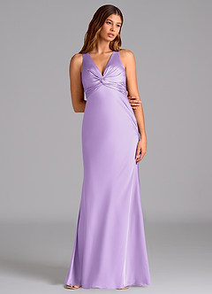 Azazie Hati Brudtärnklänningar Klä av Sjöjungfru i Stretch Satin Lila image3