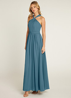 Azazie Jacey Final Sale Bermuda A-Line Pleated Chiffon Dress image3