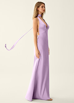 Wrenllien Frostiges Flieder Robe de bal en satin image6