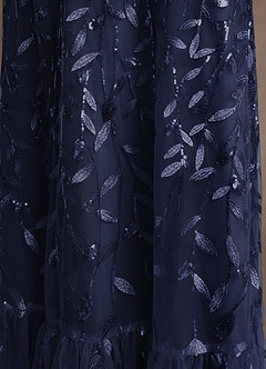 Azazie Mazie Klänningar till brudens mor Klä A-Line i Tyll Spets Mörk Marinblå image8