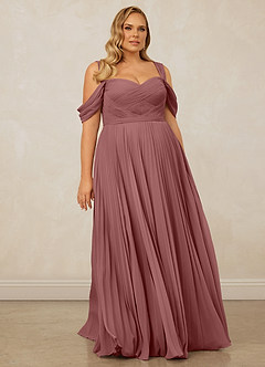 Christian Siriano Bridal for Azazie 1013 Bridesmaid Dresses Desert Rose A-Line Off the Shoulder Chiffon Dress image10