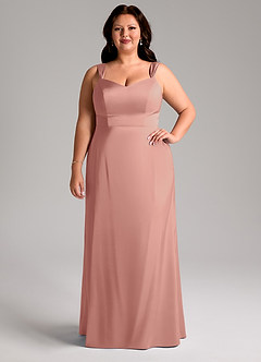 Azazie Denice Bridesmaid Dresses Rosette Sheath Pleated Stretch Satin Dress image8