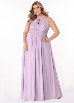Azazie Bonnie Vestidos de madrinha de casamento Vestir Lilás Fosco de Chiffon de Linha A com Plissado image6