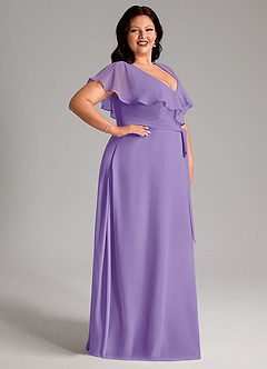Azazie Lainey Bridesmaid Dresses Tahiti A-Line with Pockets Chiffon Dress image12