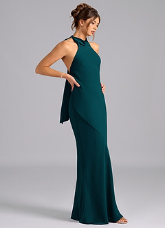 Azazie Velli Bridesmaid Dresses Pine Mermaid Bow Chiffon Dress image4