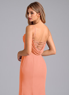 Azazie Wynni Brautjungfernkleider Meerjungfrau-Linie Korsett Chiffon Kleid Sonnenuntergang image2