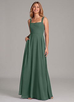 Azazie Shaude Bridesmaid Dresses Sea Moss A-Line Pleated Chiffon Dress image3