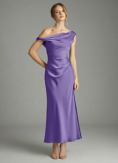 Azazie Emerson Brautjungfernkleider Meerjungfrau-Linie Schulterfrei Stretch-Satin Kleid Tahiti image1