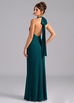 Azazie Velli Bridesmaid Dresses Pine Mermaid Bow Chiffon Dress image7