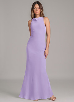 Azazie Allettie Bridesmaid Dresses Lilac Mermaid Chiffon Dress image4