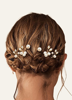 front Pearl Rhinestone Embellished Hair pins