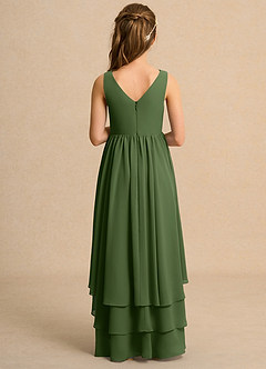 Azazie Kitten Junior Formal vestidos de niña de las flores Vestido de Oliva de Gasa de Corte En A image2