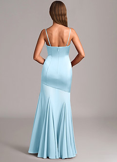 Azazie Uma Jurken voor bruidsmeisjes Converteerbaar Jurk van Chiffon met Zeemeermin Strapless Hemelsblauw image5
